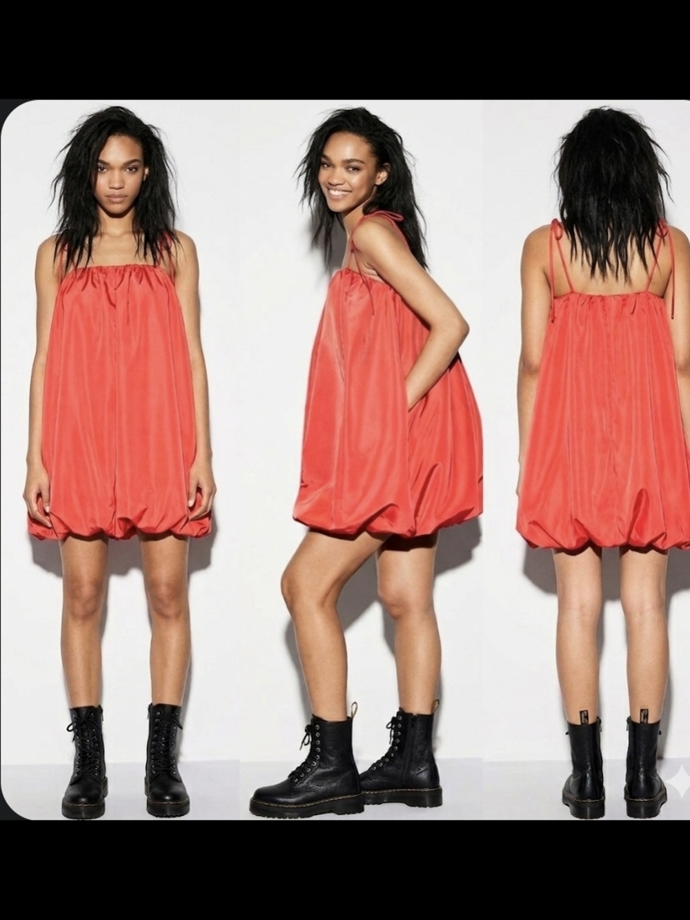 Bubble Hem Mini Dress in Coral Red Old Navy Taffeta